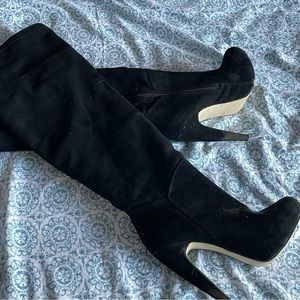 Black over the knee heels